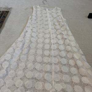 Joseph Ribkoff Ivory 3D Circle Lace Sleeveless Trapeze Dress